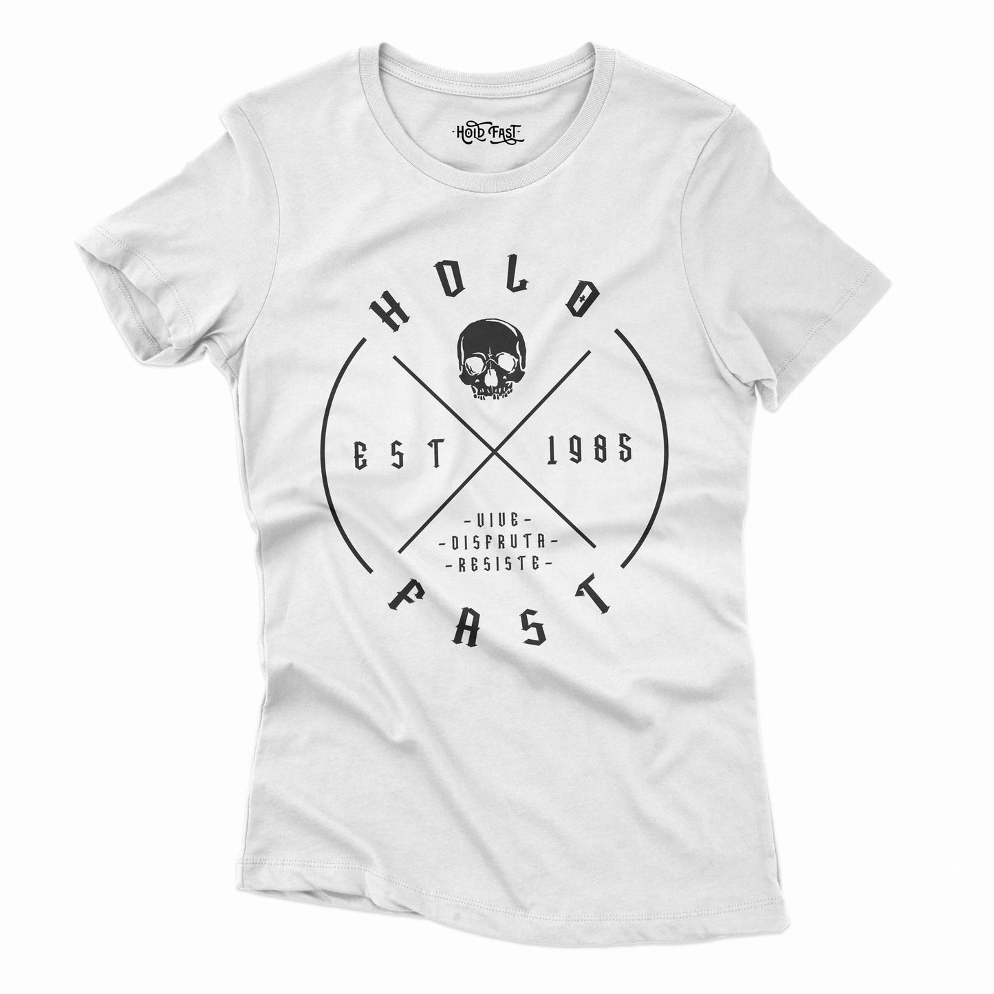 PLAYERA MANGA CORTA "HOLD FAST EST 1985" MUJER