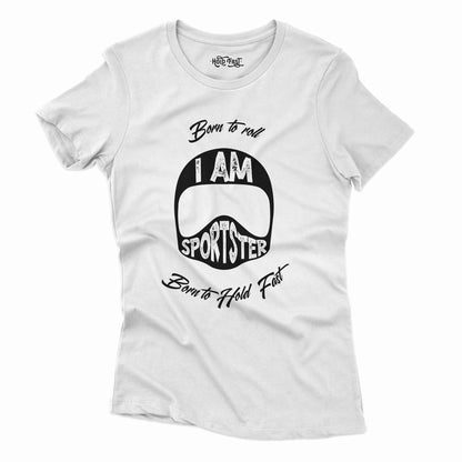 PLAYERA MANGA CORTA "BORN TO ROLL" MUJER