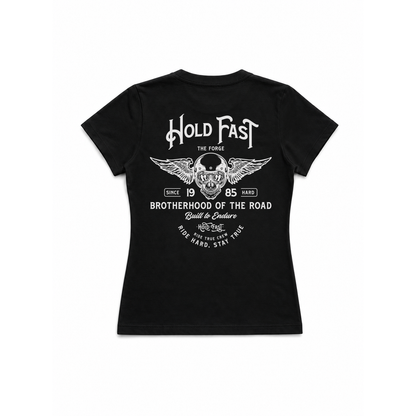 DROP 01 · HOLD FAST THE FORGE — PLAYERA MUJER
