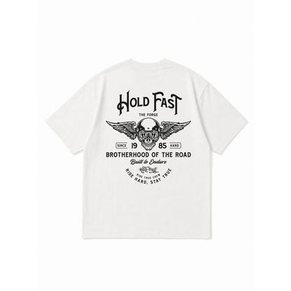 DROP 01 · HOLD FAST THE FORGE — PLAYERA MUJER