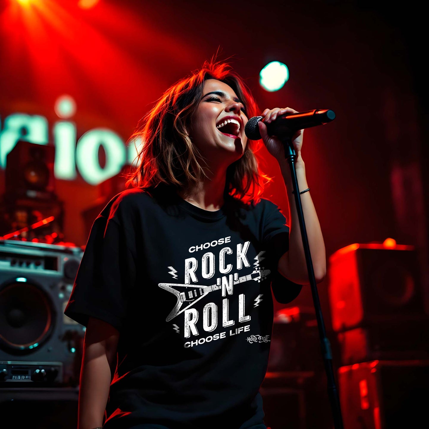PLAYERA MANGA CORTA "CHOOSE ROCK" MUJER