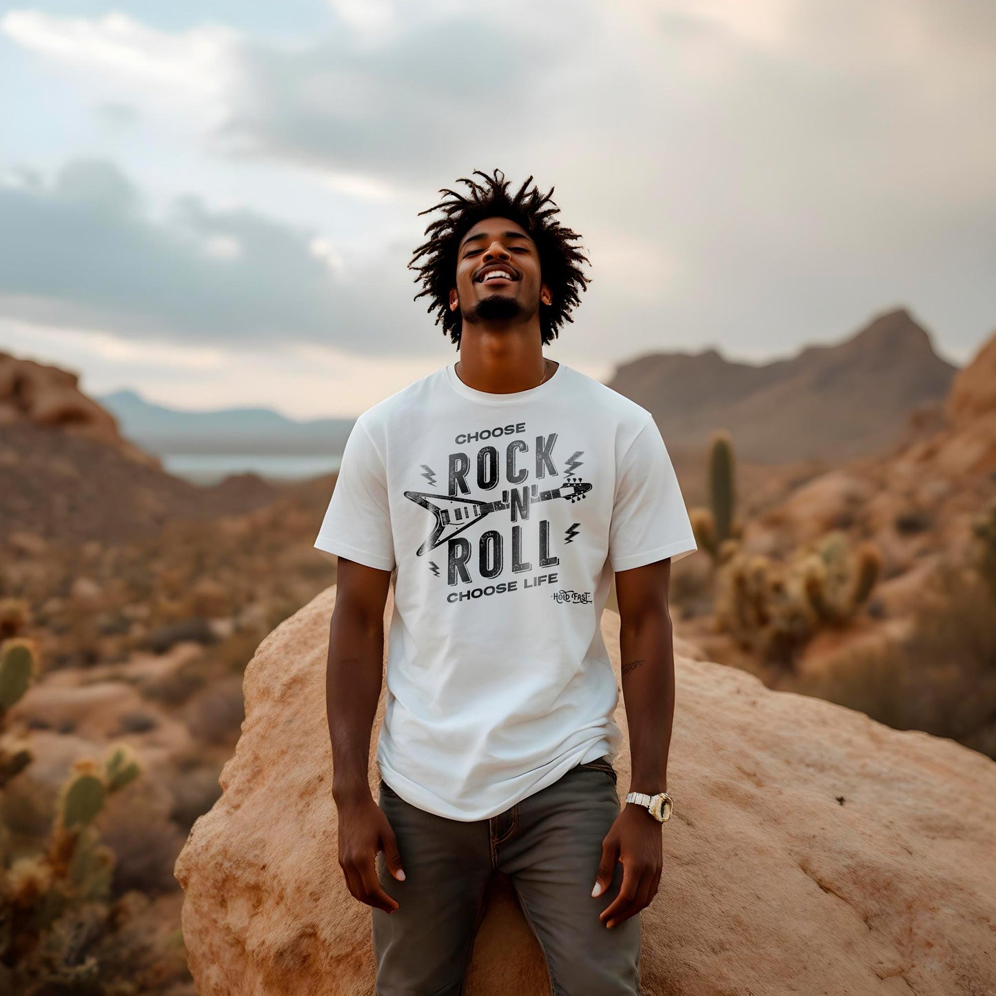 PLAYERA MANGA CORTA "CHOOSE ROCK" HOMBRE