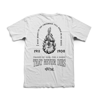 Playera Never Dies hombre algodón blanco diseño Hold Fast