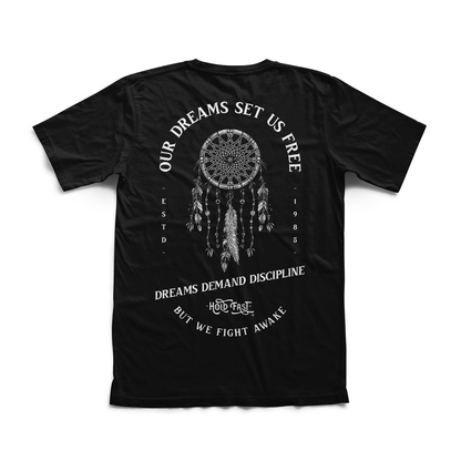 Playera Dreamcatcher hombre algodón negro diseño Hold Fast