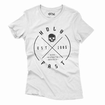 PLAYERA MANGA CORTA "HOLD FAST EST 1985" MUJER