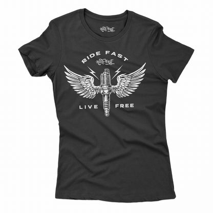 PLAYERA MANGA CORTA 2RIDE FAST LIVE FREE" MUJER