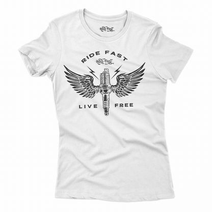 PLAYERA MANGA CORTA 2RIDE FAST LIVE FREE" MUJER
