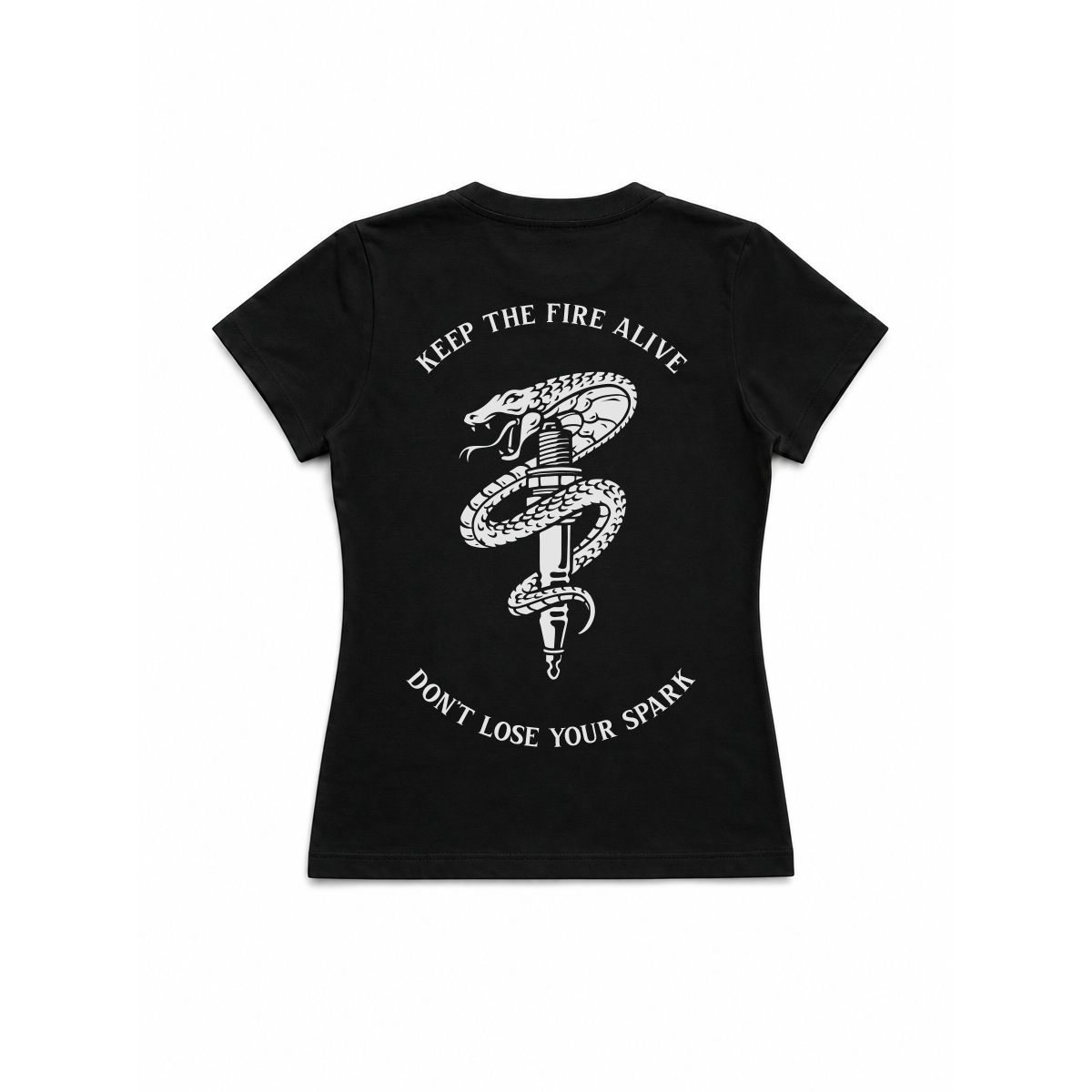 DROP 02 · DON'T LOSE YOUR SPARK — PLAYERA MUJER