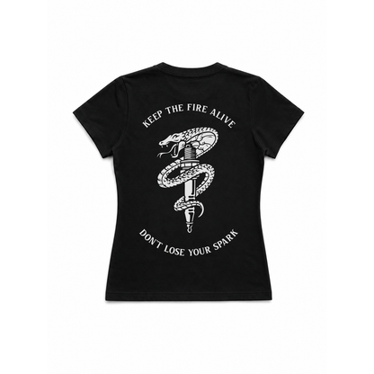 DROP 02 · DON'T LOSE YOUR SPARK — PLAYERA MUJER