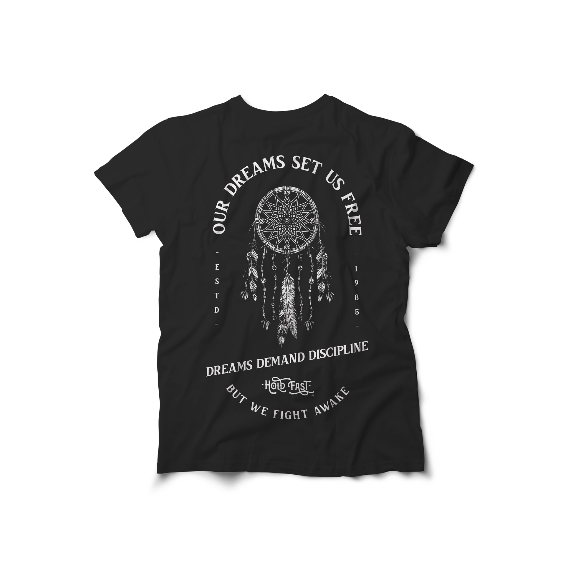 Playera Dreamcatcher mujer algodón negro diseño Hold Fast