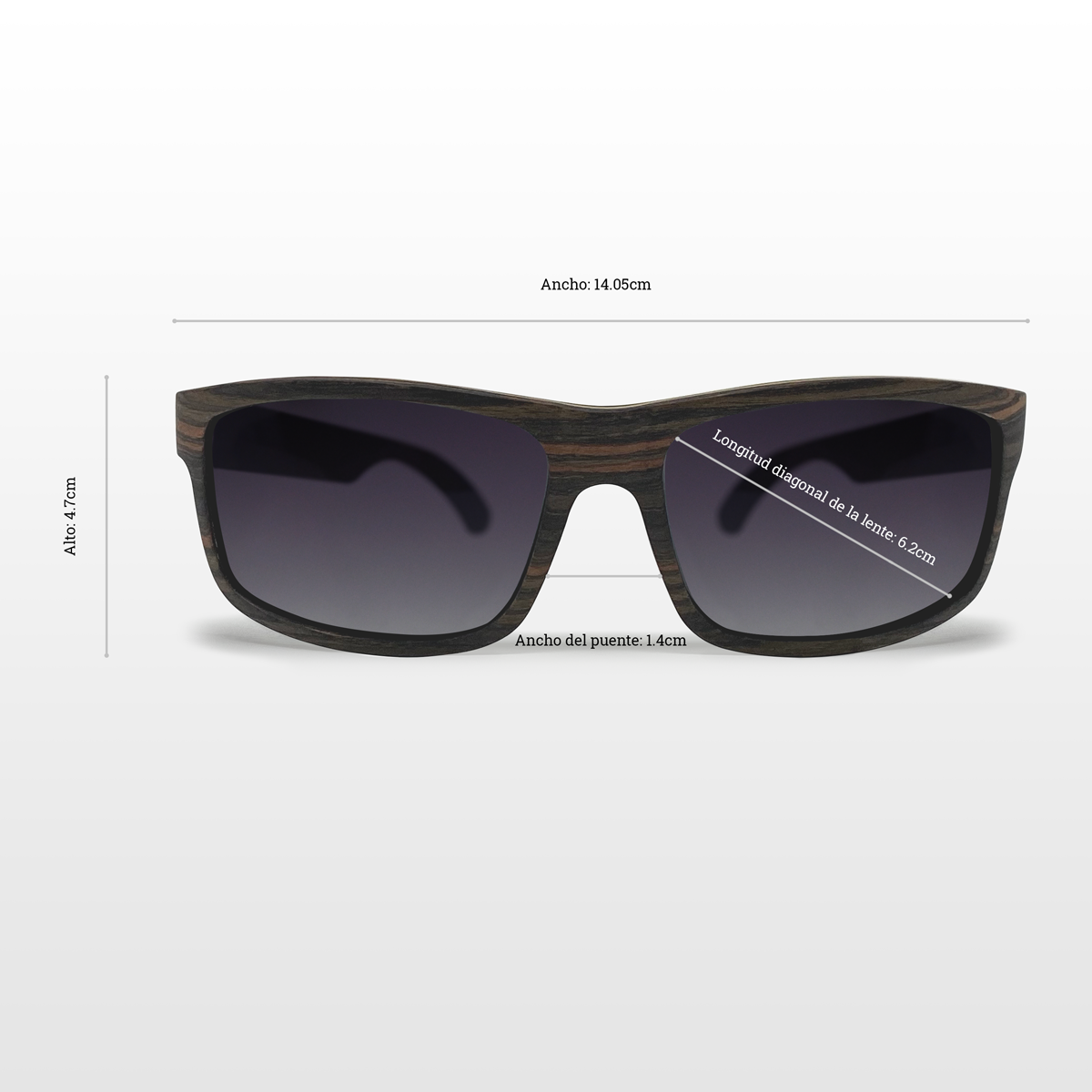 Lentes solares de madera chapada en ébano con lentes polarizados en color gris. Actitud Aventurera.  Eres pata de perro, amas explorar y conocer nuevos horizontes, tu destino ideal es cualquier lugar. Lentes Solares de Madera Viajero.
